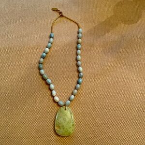 Elegant Green and Blue Beaded Necklace